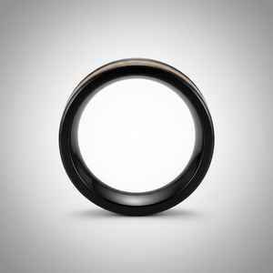 LANG — Center-through axial view — men's tungsten wedding ring.