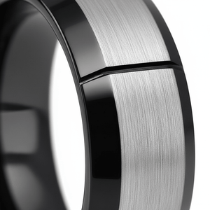 LATTICE — close-up detail — men's tungsten carbide wedding ring | Aydins Jewelry