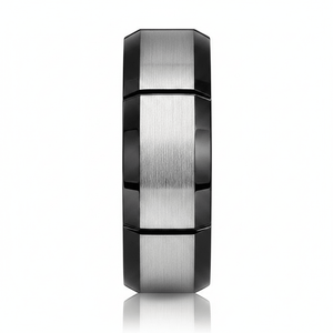 LATTICE — angled view — men's tungsten carbide wedding ring | Aydins Jewelry