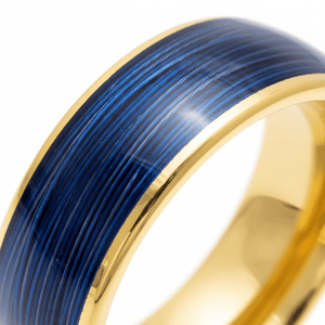 LEHRI — Extreme macro detail — men's tungsten wedding ring.