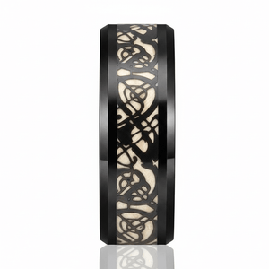 LEON — angled view — men's tungsten carbide wedding ring | Aydins Jewelry