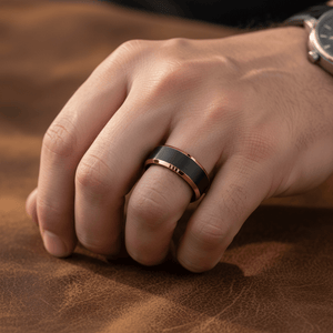 LEONARD — display shot — men's tungsten carbide wedding ring | Aydins Jewelry