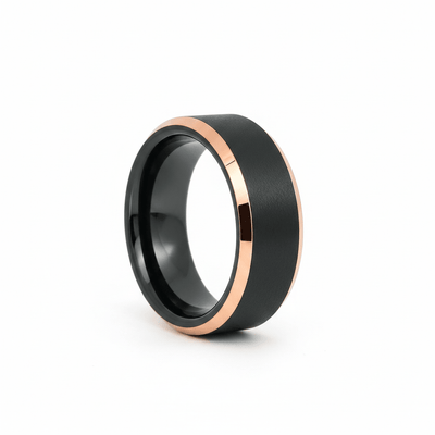 LEONARD — hero shot — men's tungsten carbide wedding ring | Aydins Jewelry