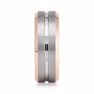 LEONINE — angled view — men's tungsten carbide wedding ring | Aydins Jewelry