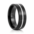 LEOPARD — Hero product shot — men's tungsten wedding ring.