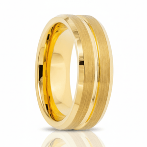 LUCIO — Hero product shot — men's tungsten wedding ring.