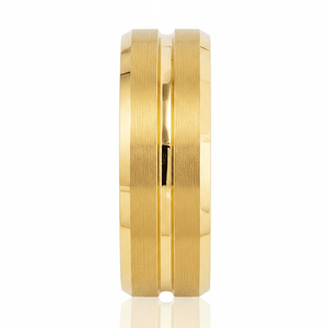 LUCIO — Front-facing straight-on view — men's tungsten wedding ring.