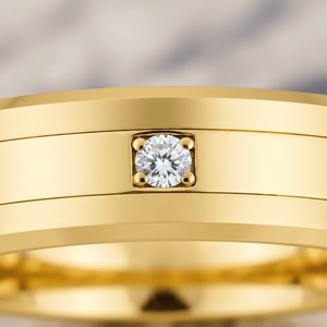 LUMINEX — Extreme macro detail — men's tungsten wedding ring.