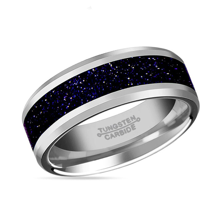 MAKI | Tungsten Ring, Purple Gold Stone Inlay, Beveled - Rings - Aydins Jewelry - 2