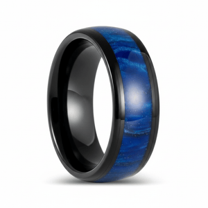 MARCO — Hero product shot — men's tungsten wedding ring.