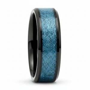 MARIEMONT — Front-facing straight-on view — men's tungsten wedding ring.