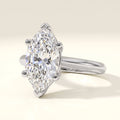 Marquise lab-grown diamond solitaire engagement ring, White Gold, studio hero