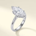 Marquise lab-grown diamond solitaire engagement ring, 925 Sterling Silver, studio hero