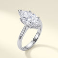 Marquise lab-grown diamond solitaire engagement ring, 925 Sterling Silver, studio hero