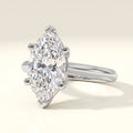 Marquise lab-grown diamond solitaire engagement ring, White Gold, studio hero
