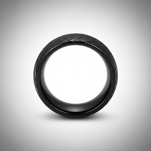 MUKUGLO — alternate angle — men's tungsten carbide wedding ring | Aydins Jewelry