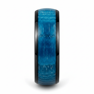NASOS — Front-facing straight-on view — men's tungsten wedding ring.