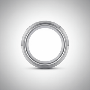 NESO — Center-through axial view — men's tungsten wedding ring.
