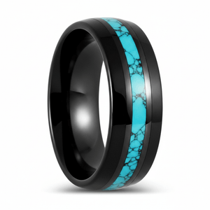 NETARTS — Hero product shot — men's tungsten wedding ring.