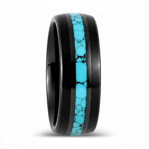NETARTS — Front-facing straight-on view — men's tungsten wedding ring.