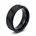 NIGHTWORK — hero shot — men's tungsten carbide wedding ring | Aydins Jewelry