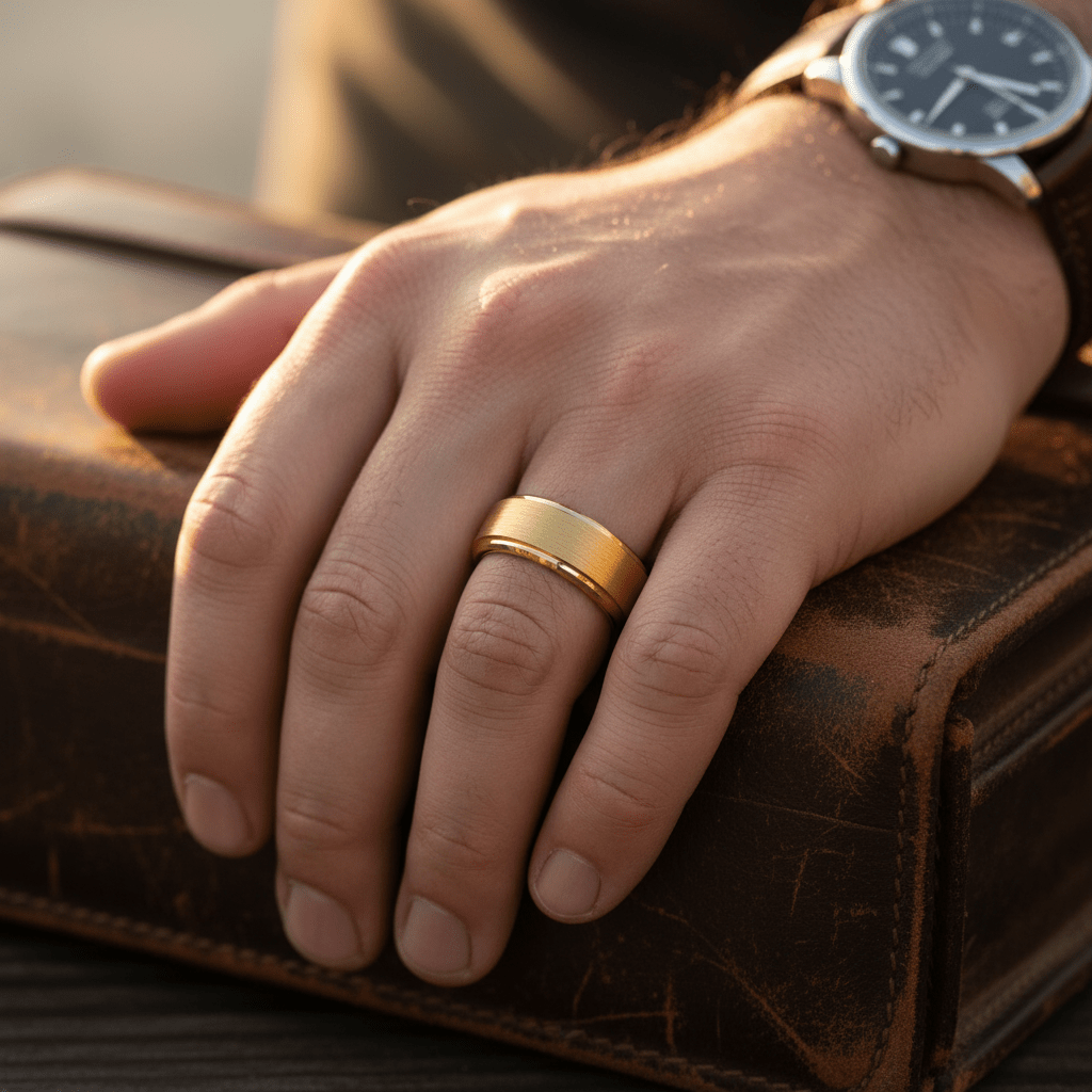 NIX — lifestyle on hand — men's tungsten carbide wedding ring | Aydins Jewelry