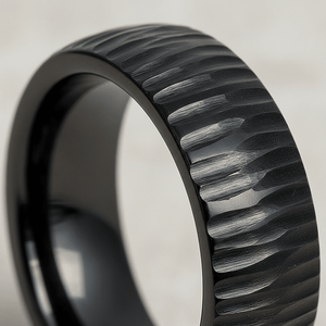 NYTHORN — close-up detail — men's tungsten carbide wedding ring | Aydins Jewelry