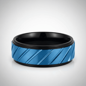 OBERON — alternate angle — men's tungsten carbide wedding ring | Aydins Jewelry