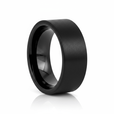 OBSIDIANIX — hero shot — men's tungsten carbide wedding ring | Aydins Jewelry