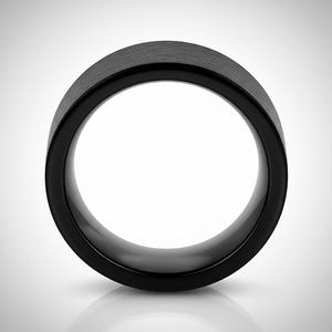 OBSIDIANIX — alternate angle — men's tungsten carbide wedding ring | Aydins Jewelry