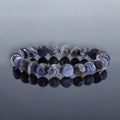 Unisex Blue Sodalite Agate Beaded Bracelet