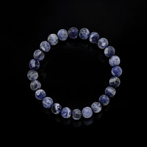 Sodalite Agate Bead Bracelet with Stretch Fit