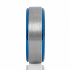 OCEANIC — angled view — men's tungsten carbide wedding ring | Aydins Jewelry