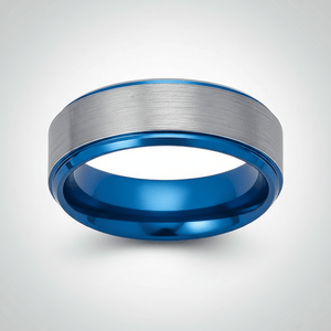 OCEANIC — alternate angle — men's tungsten carbide wedding ring | Aydins Jewelry