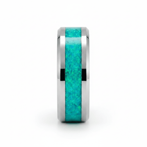 OCEARA — Front-facing straight-on view — men's tungsten wedding ring.