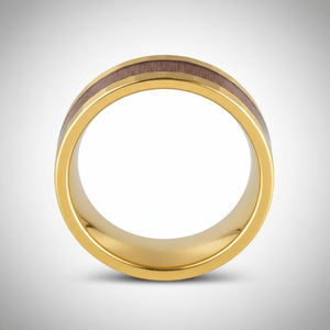 OCTANS — Center-through axial view — men's tungsten wedding ring.