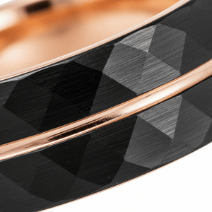 ORLANDO — Extreme macro detail — men's tungsten wedding ring.