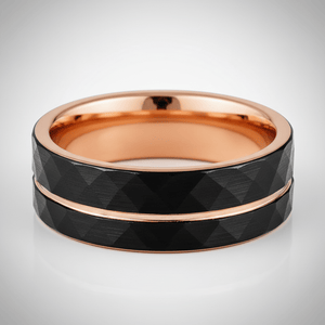ORLANDO — Center-through axial view — men's tungsten wedding ring.
