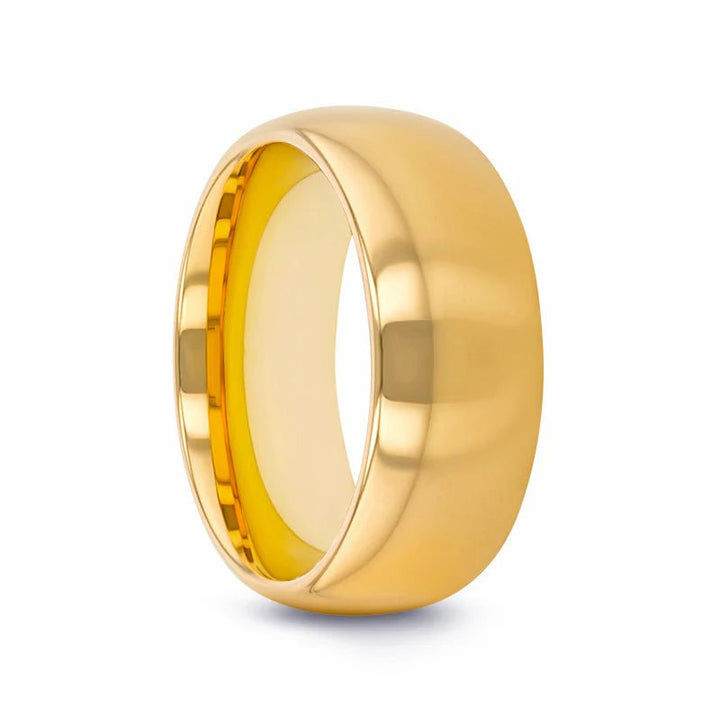 ORO | Gold Tungsten Ring, High Polished, Domed - Rings - Aydins Jewelry - 1