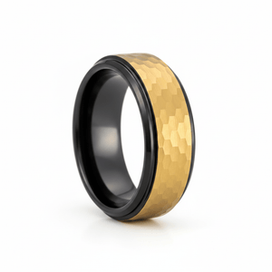 OZAK — Hero product shot — men's tungsten wedding ring.