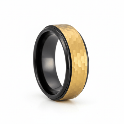 OZAK — Hero product shot — men's tungsten wedding ring.