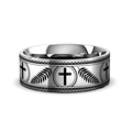 PALM silver tungsten ring with palm branches laser-engraved around the band – Aydins Jewelry