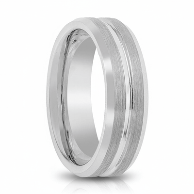 PATAGONIA — hero shot — men's tungsten carbide wedding ring | Aydins Jewelry