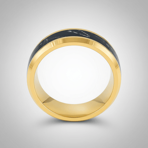 PAVO — Center-through axial view — men's tungsten wedding ring.