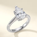 Pear lab-grown diamond solitaire engagement ring, 925 Sterling Silver, studio hero