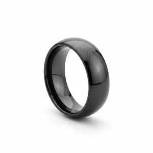 PEPPER — Hero product shot — men's tungsten wedding ring.