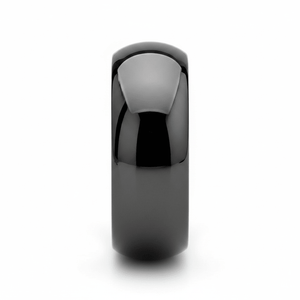 PEPPER — Front-facing straight-on view — men's tungsten wedding ring.