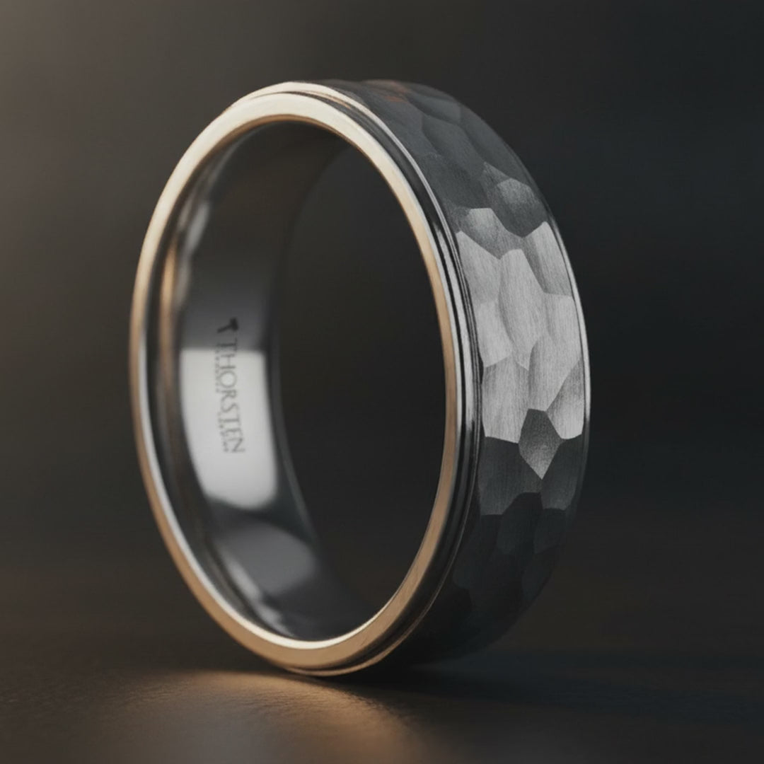 WINSTON | White Tungsten Ring Polished Step Edges — cinematic product Reel