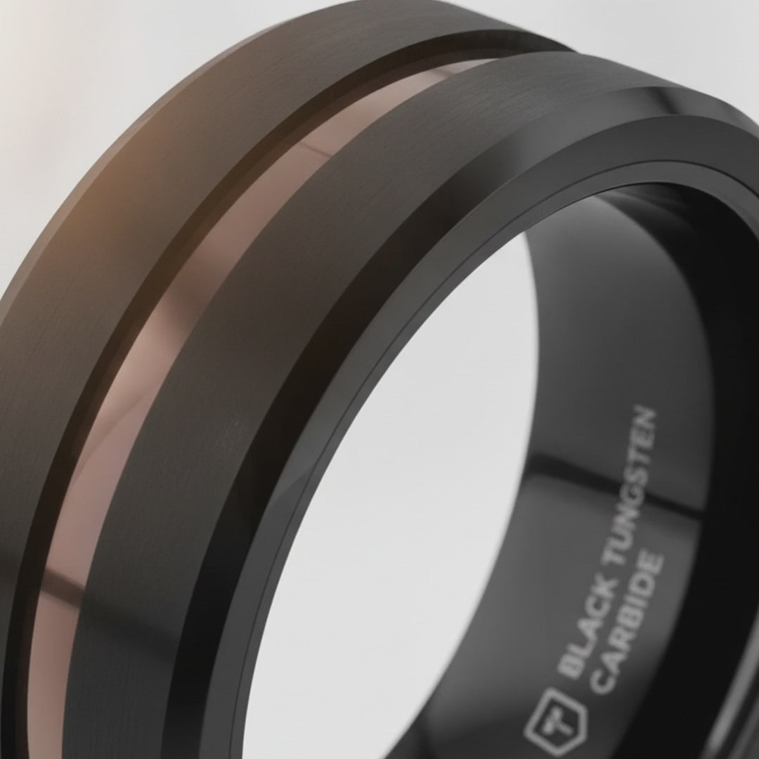 NEVAN | Black Tungsten Ring Espresso Groove — cinematic product Reel