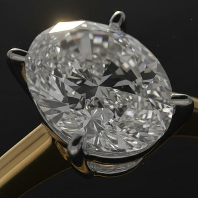 3 Carat Oval Lab Grown Diamond Engagement Ring | 10K Two-Tone Gold — cinematic product Reel